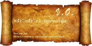 Vásári Oszvalda névjegykártya
